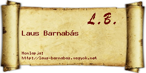 Laus Barnabás névjegykártya